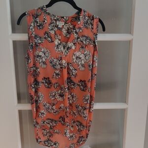 Floral Sleeveless Top - Coral